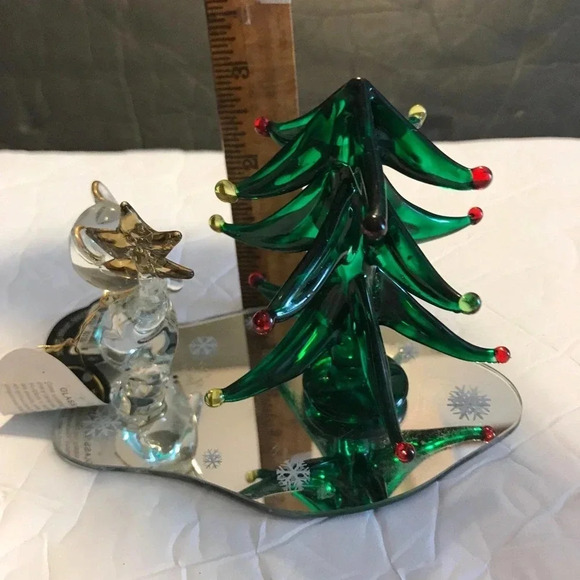 Vintage Hand-Sculpture Glass Christmas tree decorative  22Kt Gold made in 2000 - Picture 2 of 7